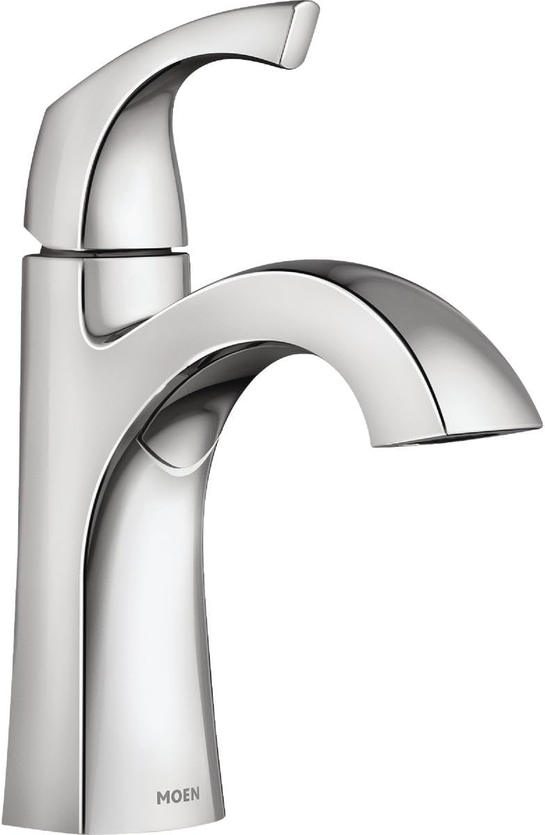 Moen Lindor 84505 Chrome Single-Handle Bathroom Faucet with Drain