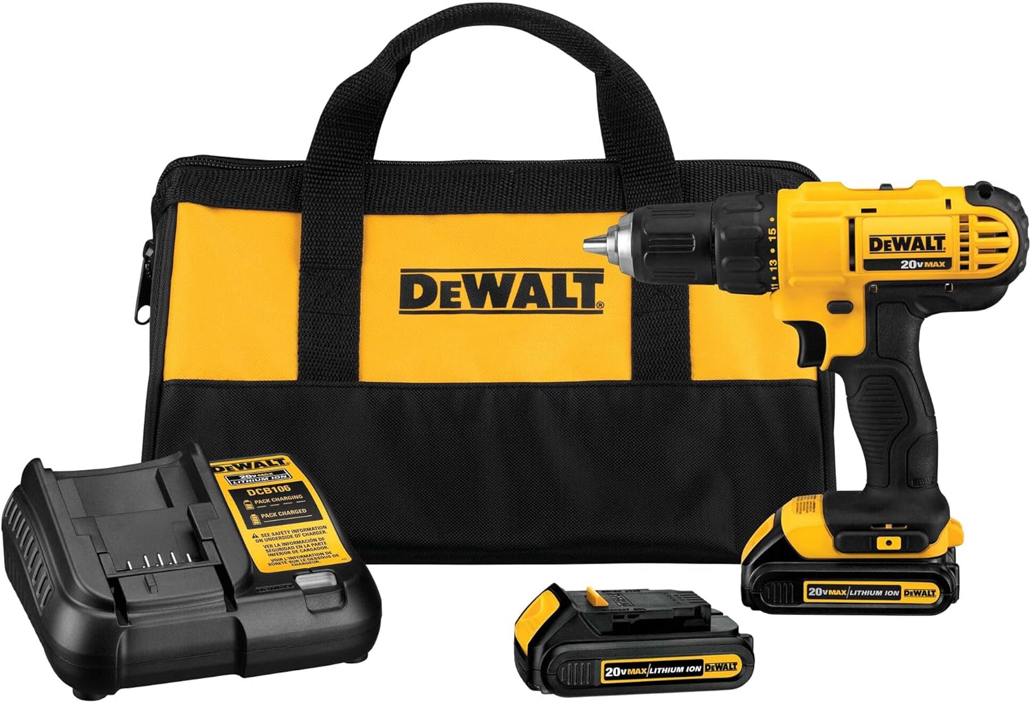 DEWALT 20V MAX Cordless Drill/Driver Kit, 1/2 Inch (DCD771C2)